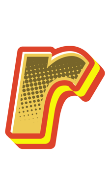 Comic Halftone Alphabet Letter and Number png