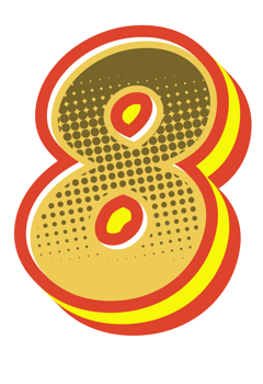 Comic Halftone Alphabet Letter and Number png