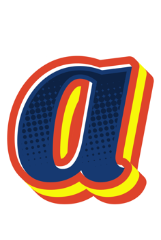 Comic Halftone Alphabet Letter and Number png
