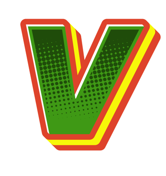 Comic Halftone Alphabet Letter and Number png
