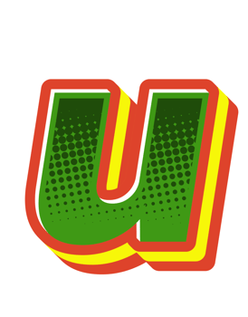 Comic Halftone Alphabet Letter and Number png