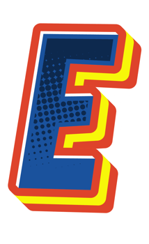 Comic Halftone Alphabet Letter and Number png