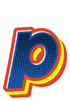 Comic Halftone Alphabet Letter and Number png
