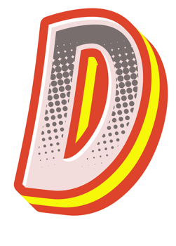 Comic Halftone Alphabet Letter and Number png