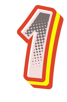 Comic Halftone Alphabet Letter and Number png