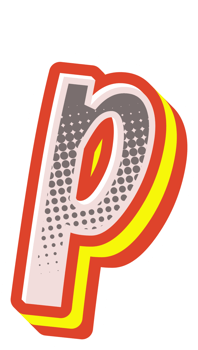Comic Halftone Alphabet Letter and Number png