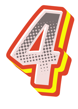 Comic Halftone Alphabet Letter and Number png