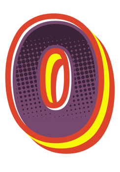 Comic Halftone Alphabet Letter and Number png