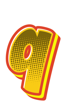 Comic Halftone Alphabet Letter and Number png