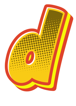 Comic Halftone Alphabet Letter and Number png