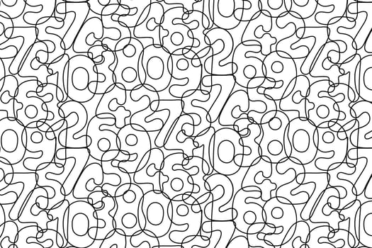 Abstract seamless background with abstract bubbles of numbers. seamless black and white pattern. Design for print, textile, paper. vector