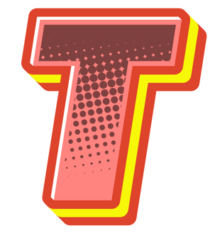Comic Halftone Alphabet Letter and Number png