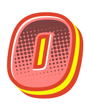 Comic Halftone Alphabet Letter and Number png