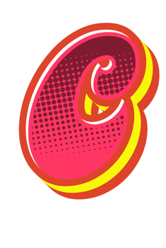 Comic Halftone Alphabet Letter and Number png