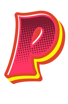 Comic Halftone Alphabet Letter and Number png