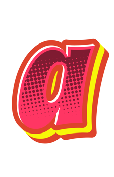 Comic Halftone Alphabet Letter and Number png