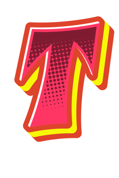 Comic Halftone Alphabet Letter and Number png