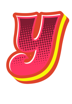Comic Halftone Alphabet Letter and Number png