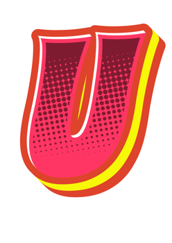 Comic Halftone Alphabet Letter and Number png