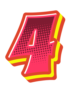 Comic Halftone Alphabet Letter and Number png