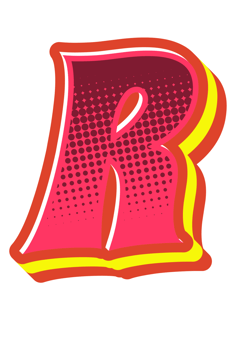 Comic Halftone Alphabet Letter and Number png