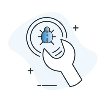 Bug Fixing Software Debugging Icon Design vector
