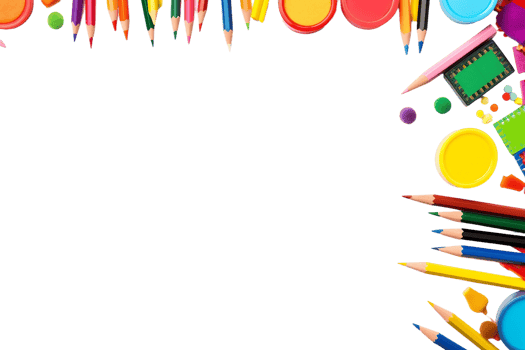 Stationery and School Supplies on transparent background. png