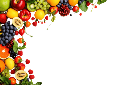 Seasonal Fruits and Vegetables on transparent background. png