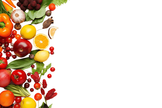 Seasonal Fruits and Vegetables with Clipdrop on transparent background. png