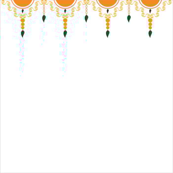 Traditional Indian Marigold Flower Garland with Mango leaves vector