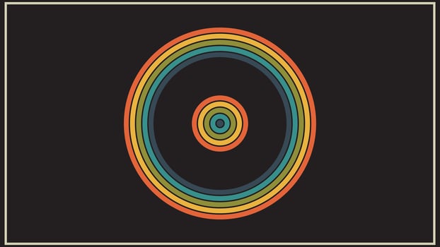 Abstract Geometric pattern posters retro style , vintage rainbow color lines print. colorfull design poster, abstract background isolated in black vector