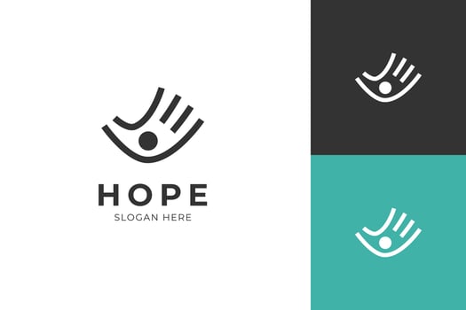 people's hopes logo icon design with hand line graphic symbol for charity logo signs vector