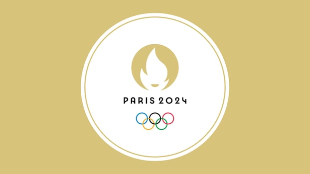 Editorial Official logo of Summer olympic game in Paris 2024, format 4k background isolated in circle center of banner vector