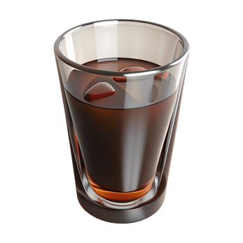 Glass of soda with ice cubes 3D icon png