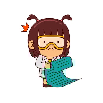 cute scientist girl cartoon character vector