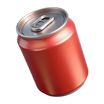 Single Red Aluminum Cola Can 3D icon on transparent background png