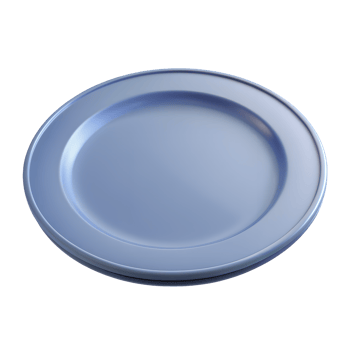 Blank blue plate. isolated 3D icon on transparent background png