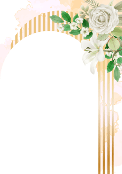 white flowers wedding invitation card png