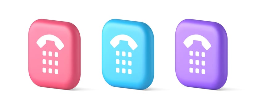 Phone call button application handset mobile contact communication 3d realistic icon vector
