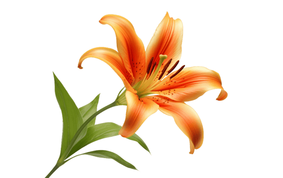 Blossoming Orange Lily On Transparent Background png