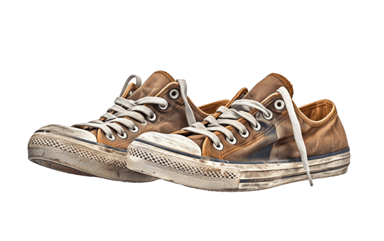 Distressed Finish Men's Canvas Shoes On Transparent Background png