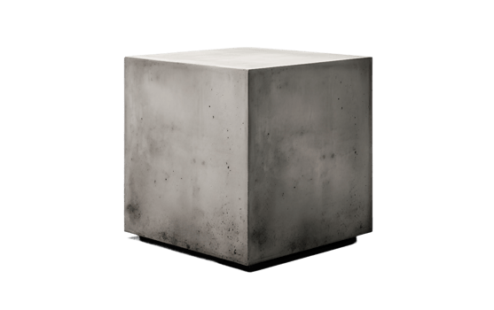 Concrete Block Side Table On Transparent Background png
