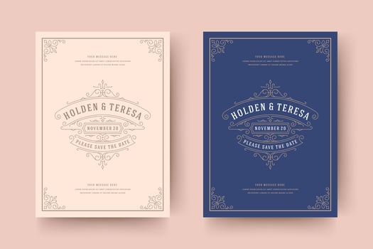 Wedding invitation save the date card typographic elegant template illustration. vector