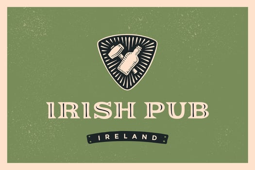 Classic retro styled label for Irish Pub vector
