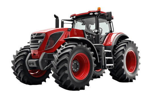 3D tractor isolated on transparent background png