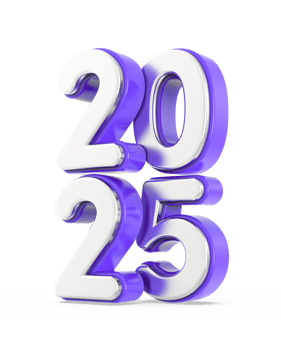 Happy New Year Number 2025 3d Render png