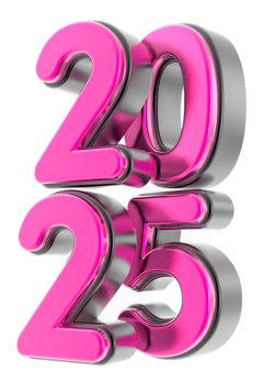 Happy New Year Number 2025 3d Render png