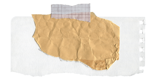 Vintage Scrapbook Note Paper Blank. Ripped paper with Paperclip and Torn Edge. Isolated on Transparent Background png