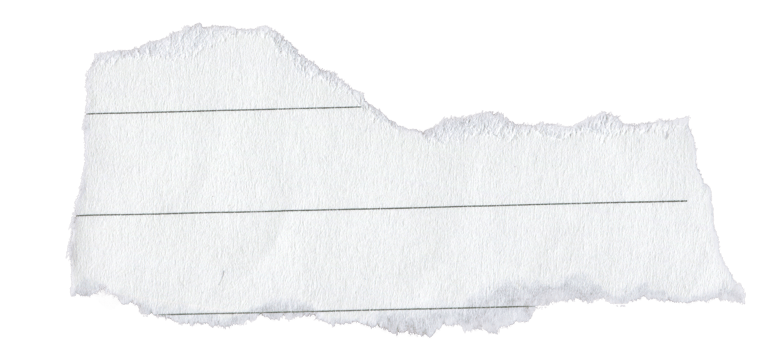 White Lined Ripped Paper Strip. Scrap Paper with Torn Edge, Scrapbook Sticky Notes, Notebook Page png