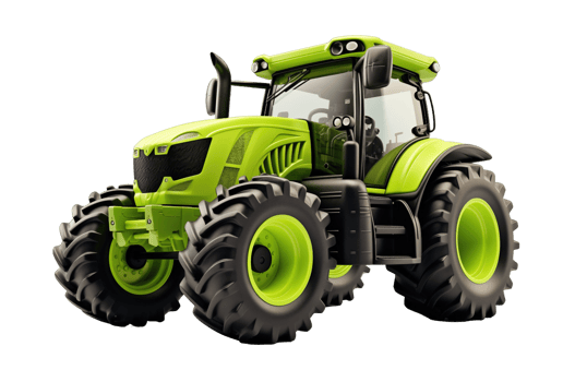 3D tractor isolated on transparent background png